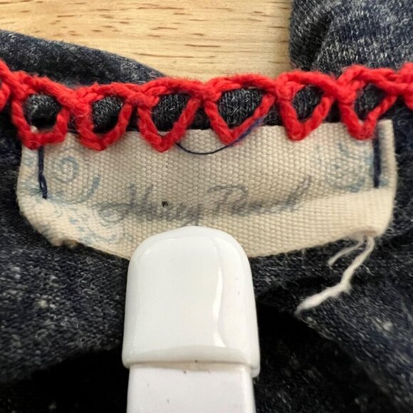 Honey Punch Women’s V-Neck Long Sleeve Top Hi-Low Stitched Trim Blue/Red S - Picture 8 of 9